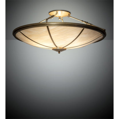 Meyda Tiffany Commerce 8 Light 45" Wide Semi-Flush Bowl Ceiling Fixture