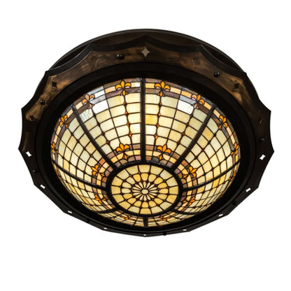 Meyda Tiffany Fleur-de-Lite 4 Light 32" Wide Semi-Flush Bowl Ceiling Fixture