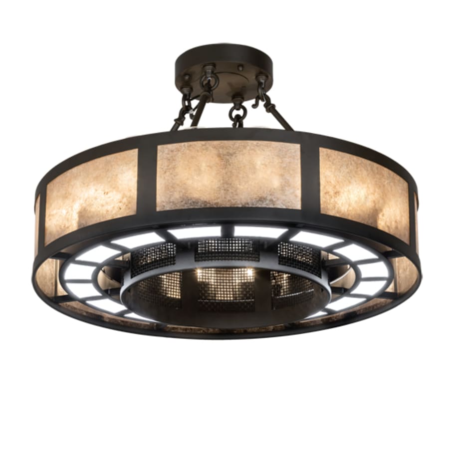 Meyda Tiffany Smythe Craftsman 16 Light 30" Wide Semi-Flush Drum Ceiling Fixture
