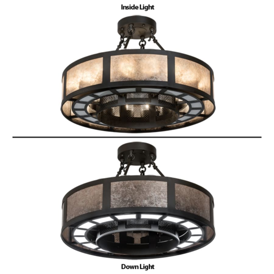 Meyda Tiffany Smythe Craftsman 16 Light 30" Wide Semi-Flush Drum Ceiling Fixture