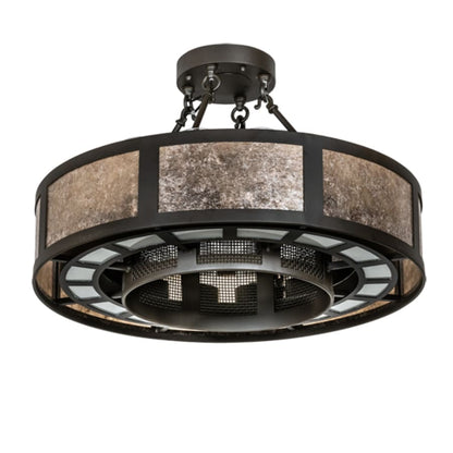 Meyda Tiffany Smythe Craftsman 16 Light 30" Wide Semi-Flush Drum Ceiling Fixture