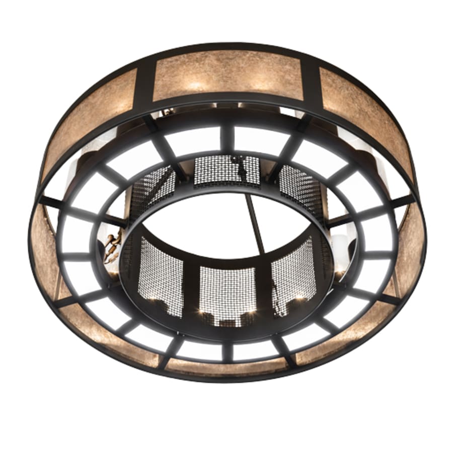 Meyda Tiffany Smythe Craftsman 16 Light 30" Wide Semi-Flush Drum Ceiling Fixture