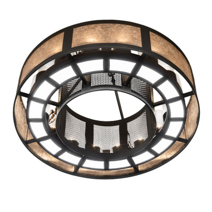 Meyda Tiffany Smythe Craftsman 16 Light 30" Wide Semi-Flush Drum Ceiling Fixture