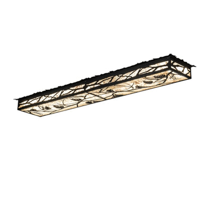Meyda Tiffany Whispering Pines 62" Wide LED Flush Mount Ceiling Fixture - Flat Black Finish