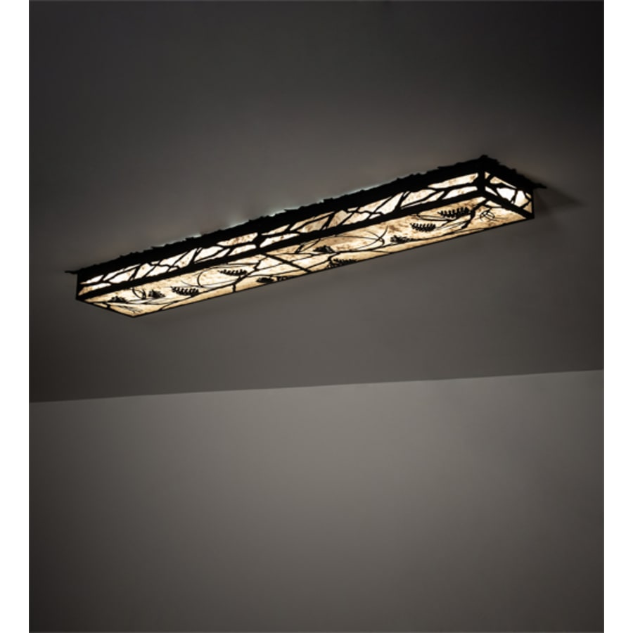 Meyda Tiffany Whispering Pines 62" Wide LED Flush Mount Ceiling Fixture - Flat Black Finish