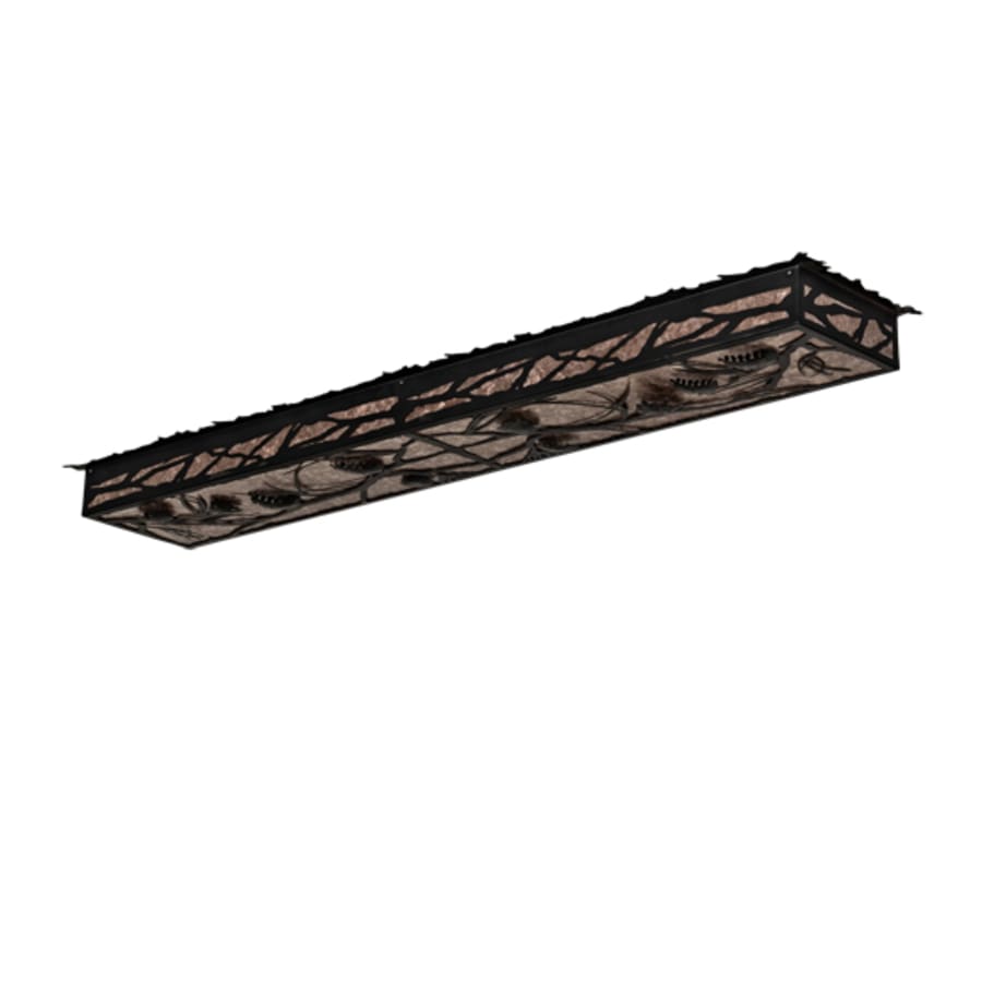 Meyda Tiffany Whispering Pines 62" Wide LED Flush Mount Ceiling Fixture - Flat Black Finish