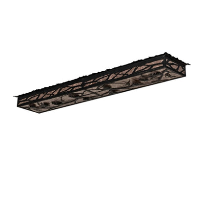 Meyda Tiffany Whispering Pines 62" Wide LED Flush Mount Ceiling Fixture - Flat Black Finish