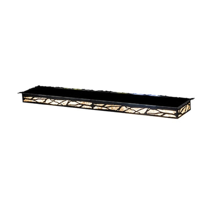Meyda Tiffany Whispering Pines 62" Wide LED Flush Mount Ceiling Fixture - Flat Black Finish