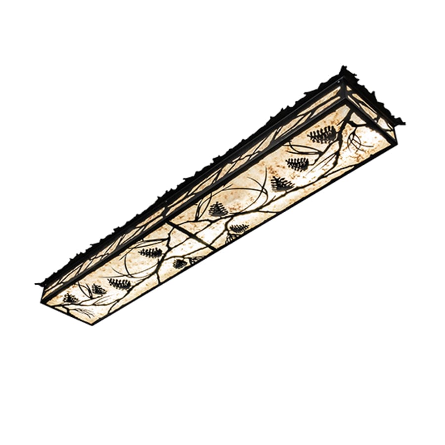 Meyda Tiffany Whispering Pines 62" Wide LED Flush Mount Ceiling Fixture - Flat Black Finish