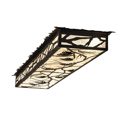 Meyda Tiffany Whispering Pines 62" Wide LED Flush Mount Ceiling Fixture - Flat Black Finish