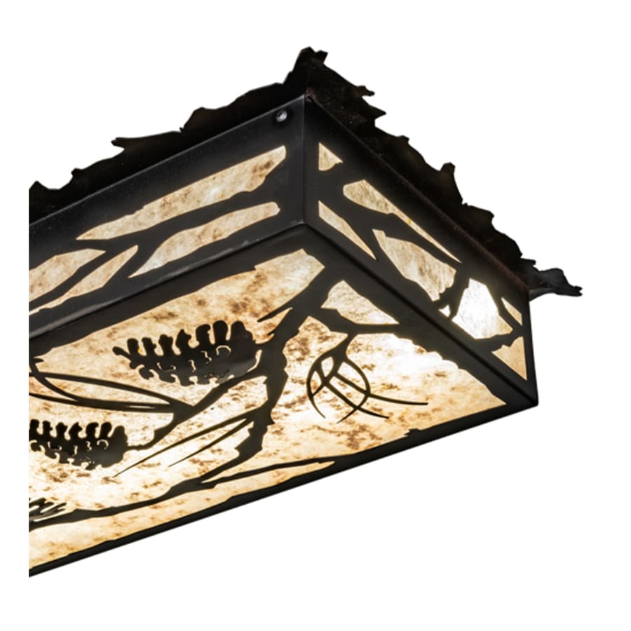 Meyda Tiffany Whispering Pines 62" Wide LED Flush Mount Ceiling Fixture - Flat Black Finish