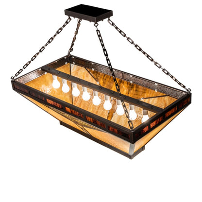 Meyda Tiffany Nuevo Mission 9 Light 48" Wide Semi-Flush Linear Ceiling Fixture
