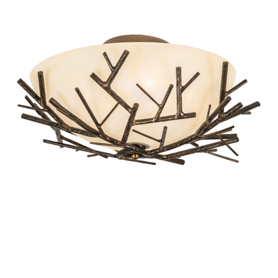 Meyda Tiffany Branches 4 Light 23" Wide Semi-Flush Bowl Ceiling Fixture