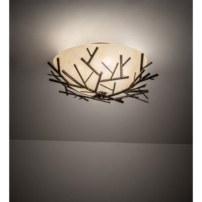 Meyda Tiffany Branches 4 Light 23" Wide Semi-Flush Bowl Ceiling Fixture