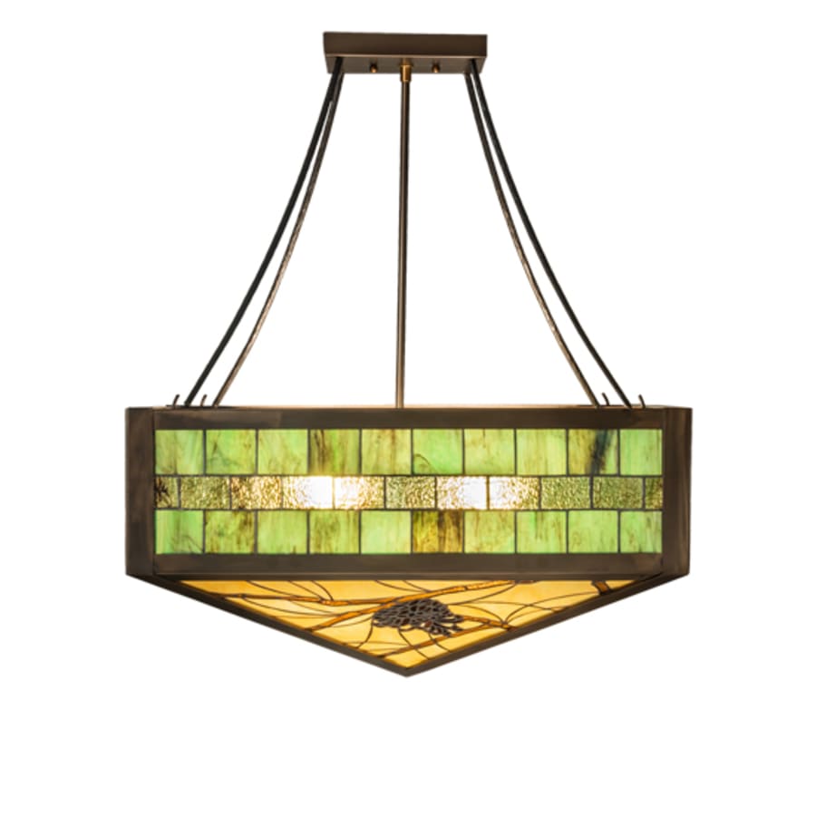 Meyda Tiffany Pinecone 4 Light 33" Wide Semi-Flush Ceiling Fixture
