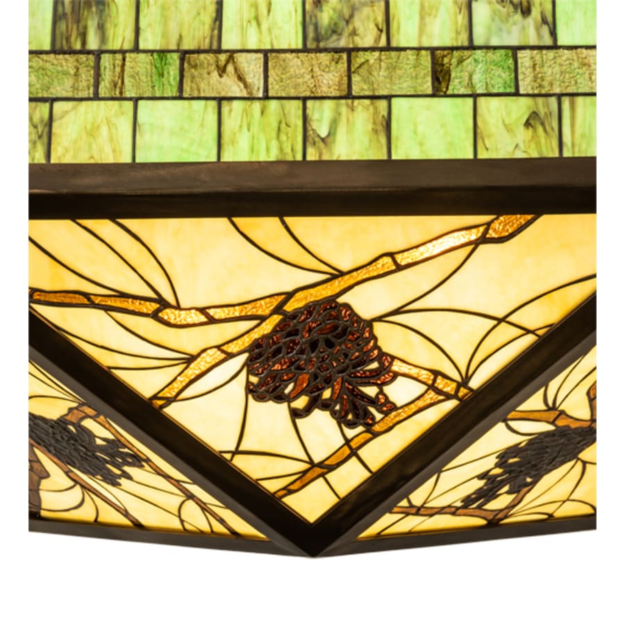 Meyda Tiffany Pinecone 4 Light 33" Wide Semi-Flush Ceiling Fixture