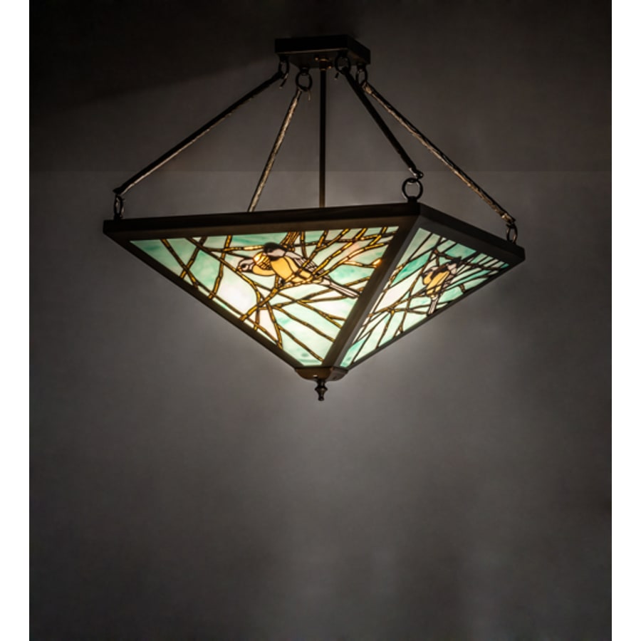 Meyda Tiffany Backyard Friends 4 Light 24" Tall Semi-Flush Ceiling Fixture - Antique Copper Finish