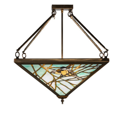 Meyda Tiffany Backyard Friends 4 Light 24" Tall Semi-Flush Ceiling Fixture - Antique Copper Finish