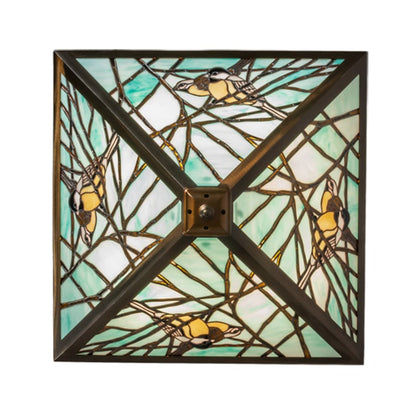 Meyda Tiffany Backyard Friends 4 Light 24" Tall Semi-Flush Ceiling Fixture - Antique Copper Finish