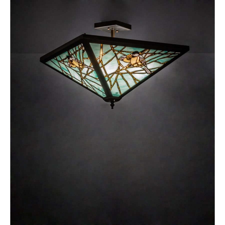 Meyda Tiffany Backyard Friends 4 Light 16" Tall Semi-Flush Ceiling Fixture - Antique Copper Finish