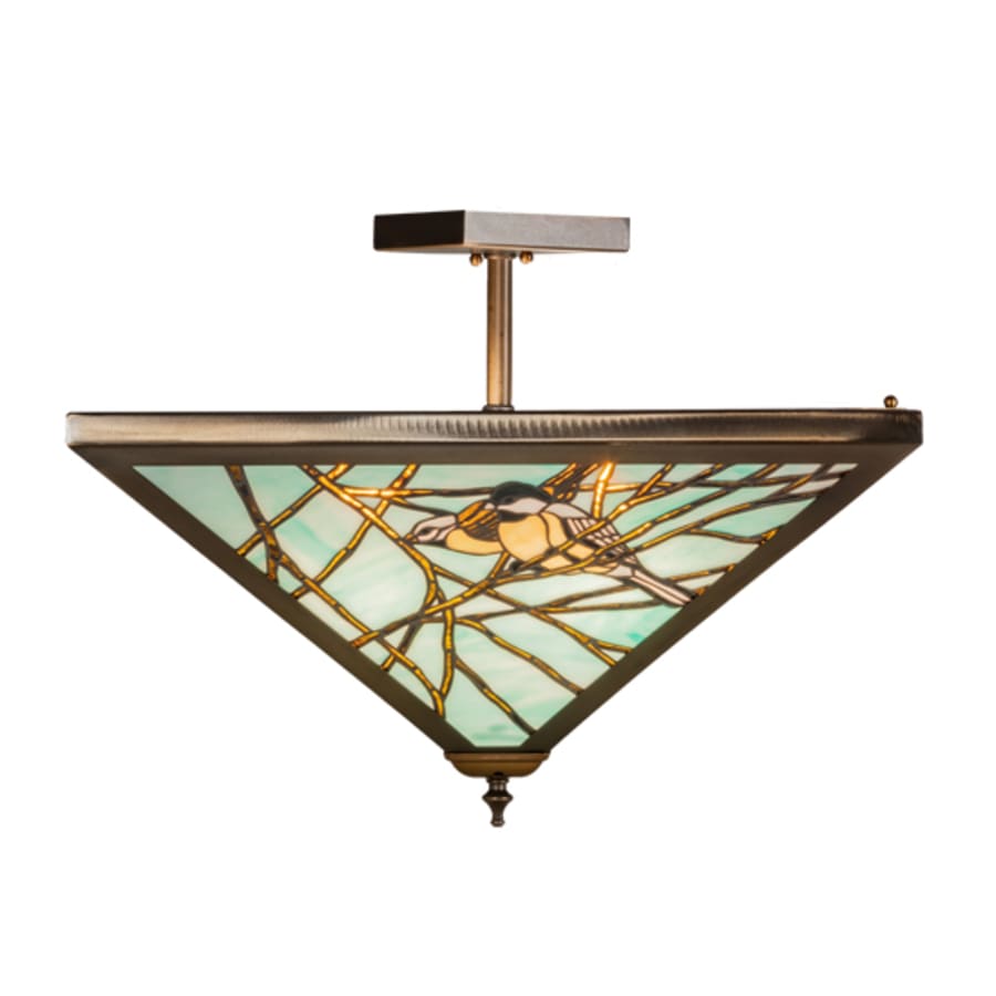 Meyda Tiffany Backyard Friends 4 Light 16" Tall Semi-Flush Ceiling Fixture - Antique Copper Finish