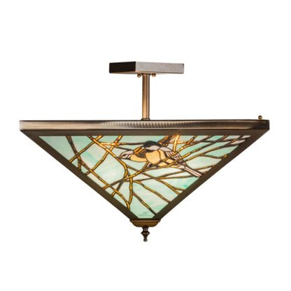 Meyda Tiffany Backyard Friends 4 Light 16" Tall Semi-Flush Ceiling Fixture - Antique Copper Finish