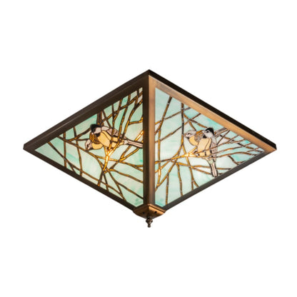 Meyda Tiffany Backyard Friends 4 Light 16" Tall Semi-Flush Ceiling Fixture - Antique Copper Finish