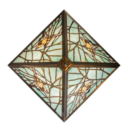 Meyda Tiffany Backyard Friends 4 Light 16" Tall Semi-Flush Ceiling Fixture - Antique Copper Finish
