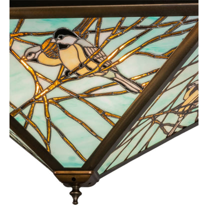 Meyda Tiffany Backyard Friends 4 Light 16" Tall Semi-Flush Ceiling Fixture - Antique Copper Finish