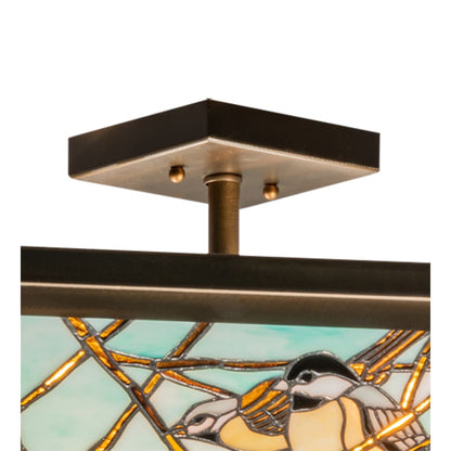 Meyda Tiffany Backyard Friends 4 Light 16" Tall Semi-Flush Ceiling Fixture - Antique Copper Finish