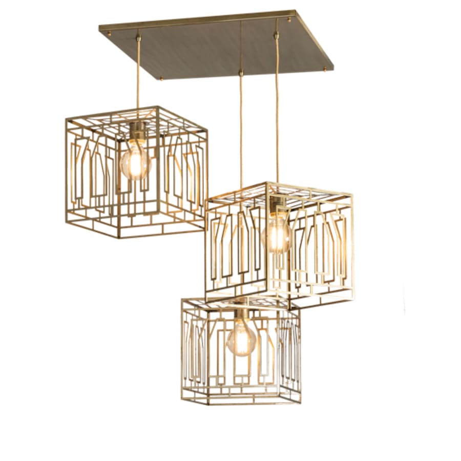 Meyda Tiffany 3 Light 32" Wide Abstract Multi Light Pendant