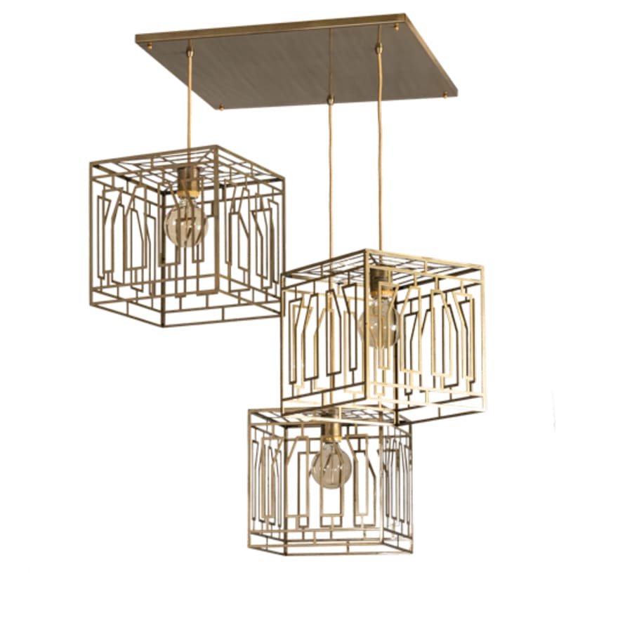 Meyda Tiffany 3 Light 32" Wide Abstract Multi Light Pendant