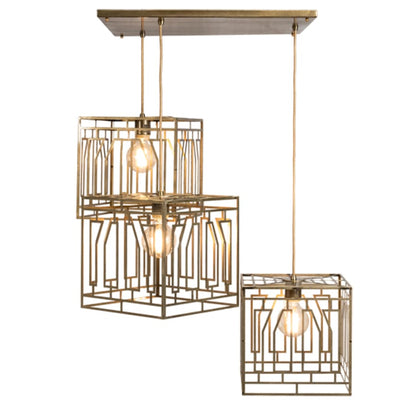 Meyda Tiffany 3 Light 32" Wide Abstract Multi Light Pendant