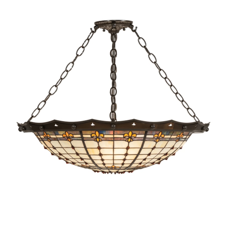 Meyda Tiffany Fleur-de-Lite 4 Light 26" Wide Semi-Flush Bowl Ceiling Fixture