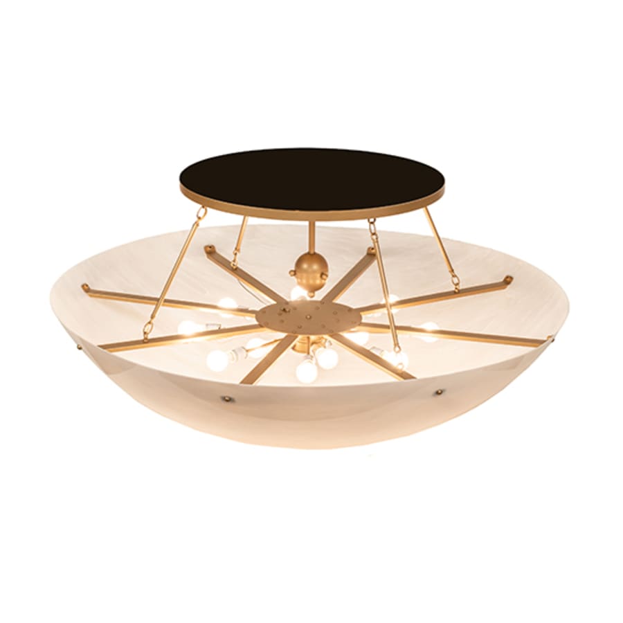 Meyda Tiffany Artesia 12 Light 60" Wide Semi-Flush Bowl Ceiling Fixture - Gold Metallic Finish