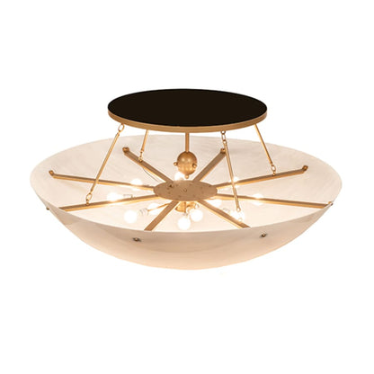 Meyda Tiffany Artesia 12 Light 60" Wide Semi-Flush Bowl Ceiling Fixture - Gold Metallic Finish