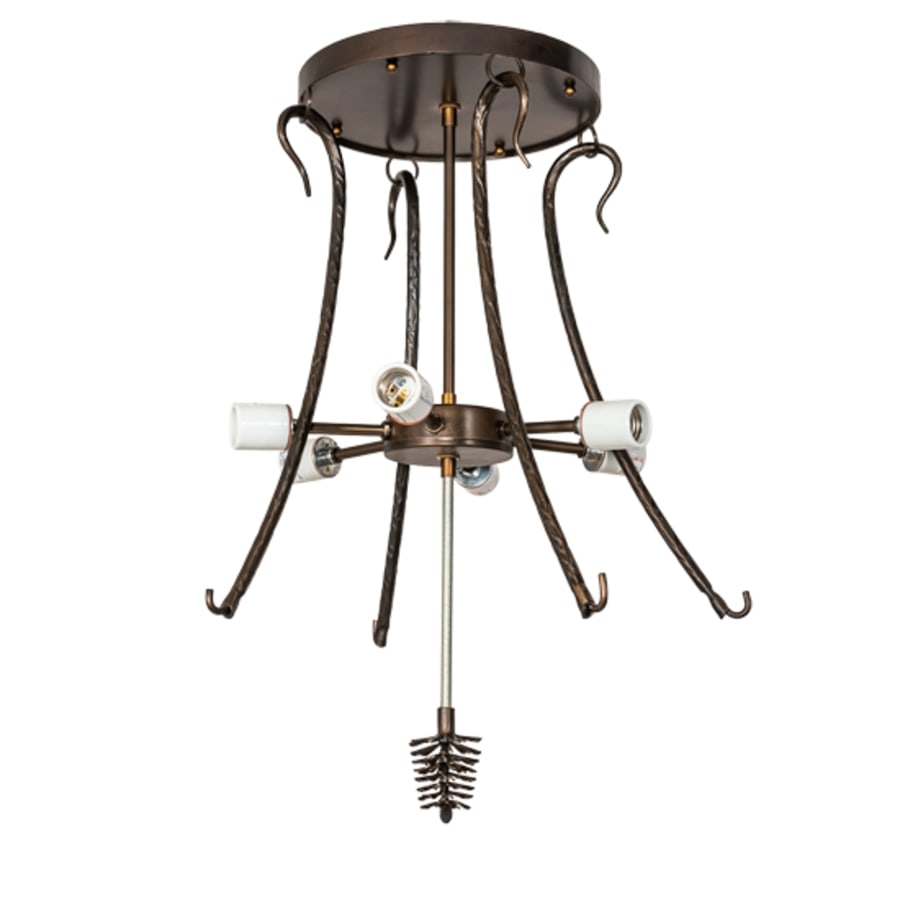 Meyda Tiffany Pinecone 6 Light 42" Wide Semi-Flush Bowl Ceiling Fixture