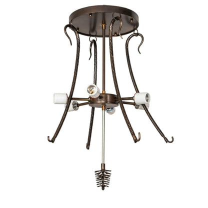 Meyda Tiffany Pinecone 6 Light 42" Wide Semi-Flush Bowl Ceiling Fixture