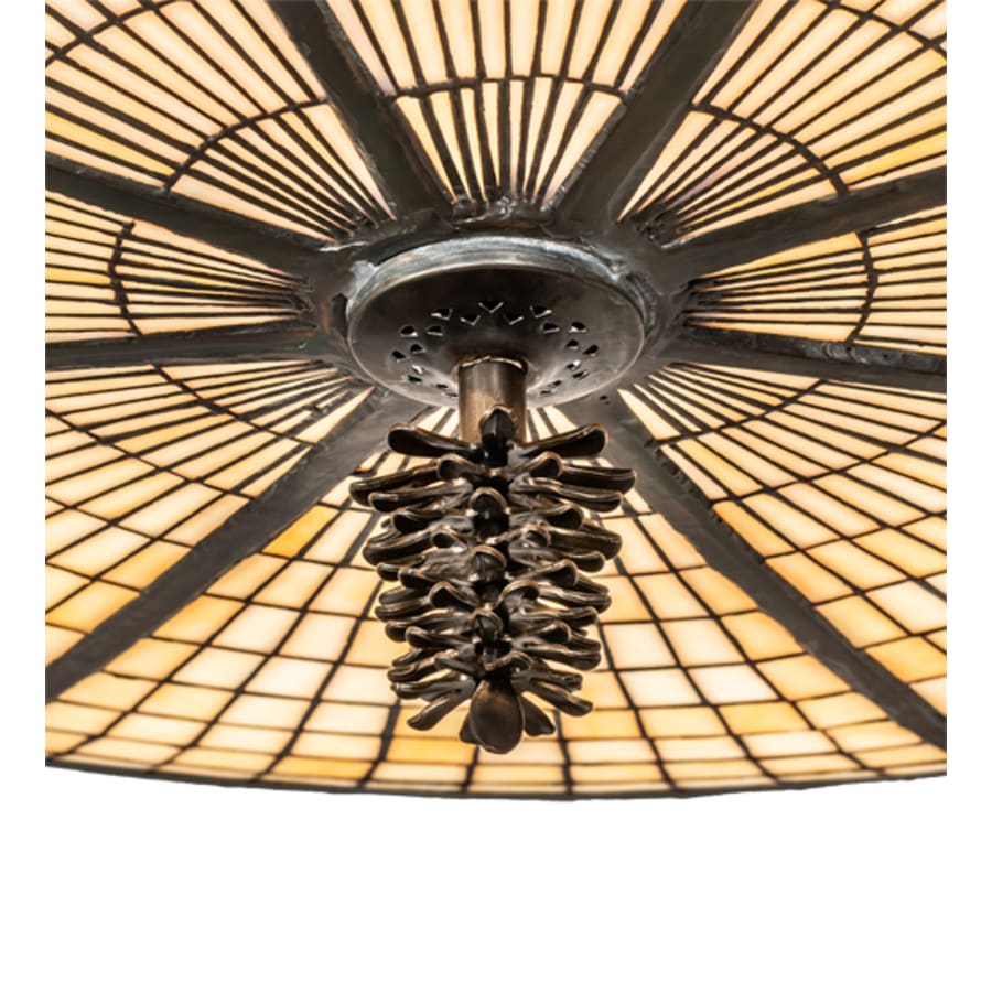 Meyda Tiffany Pinecone 6 Light 42" Wide Semi-Flush Bowl Ceiling Fixture