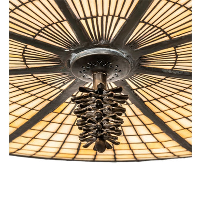 Meyda Tiffany Pinecone 6 Light 42" Wide Semi-Flush Bowl Ceiling Fixture