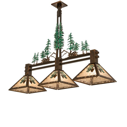 Meyda Tiffany 3 Light 45" Wide Abstract Linear Pendant