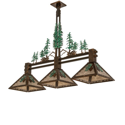 Meyda Tiffany 3 Light 45" Wide Abstract Linear Pendant