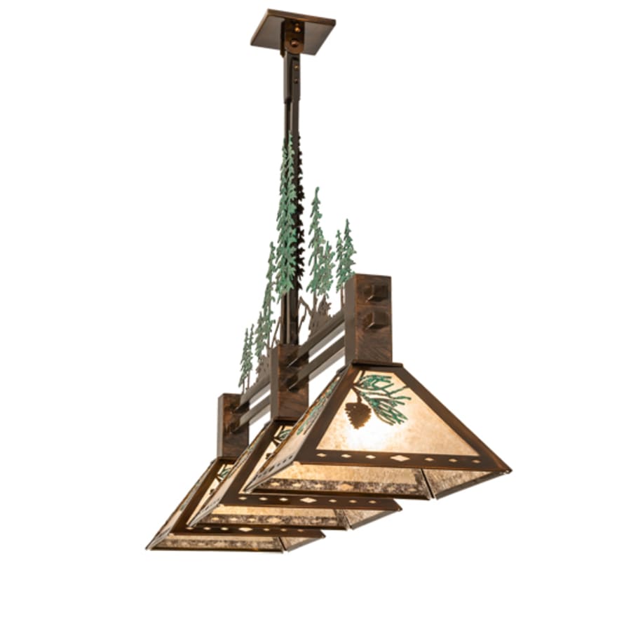 Meyda Tiffany 3 Light 45" Wide Abstract Linear Pendant