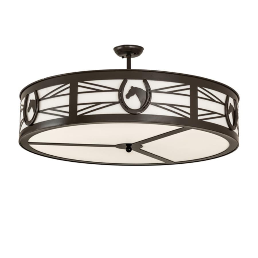 Meyda Tiffany Horseshoe 6 Light 36" Wide Semi-Flush Drum Ceiling Fixture
