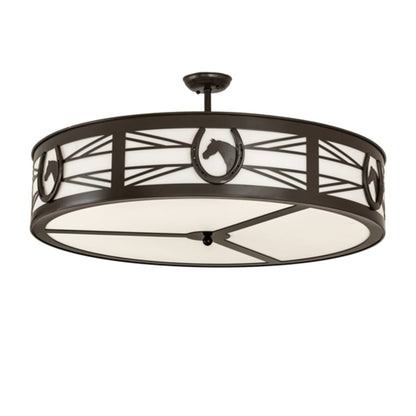 Meyda Tiffany Horseshoe 6 Light 36" Wide Semi-Flush Drum Ceiling Fixture