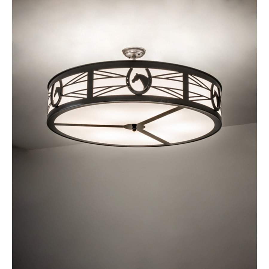 Meyda Tiffany Horseshoe 6 Light 36" Wide Semi-Flush Drum Ceiling Fixture