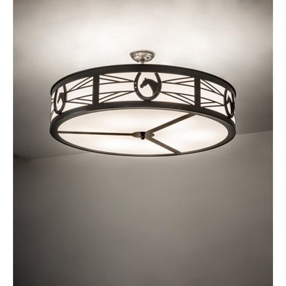 Meyda Tiffany Horseshoe 6 Light 36" Wide Semi-Flush Drum Ceiling Fixture