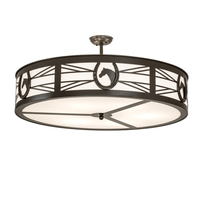 Meyda Tiffany Horseshoe 6 Light 36" Wide Semi-Flush Drum Ceiling Fixture