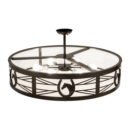 Meyda Tiffany Horseshoe 6 Light 36" Wide Semi-Flush Drum Ceiling Fixture