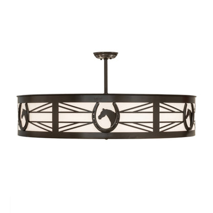 Meyda Tiffany Horseshoe 6 Light 36" Wide Semi-Flush Drum Ceiling Fixture